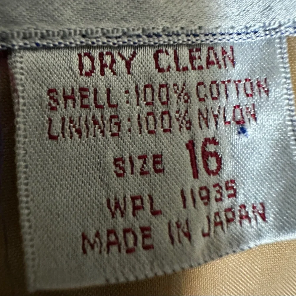 Worthington Women's 16 Blazer Tan Corduroy 100% Cotton Vintage Made in‎ Japan